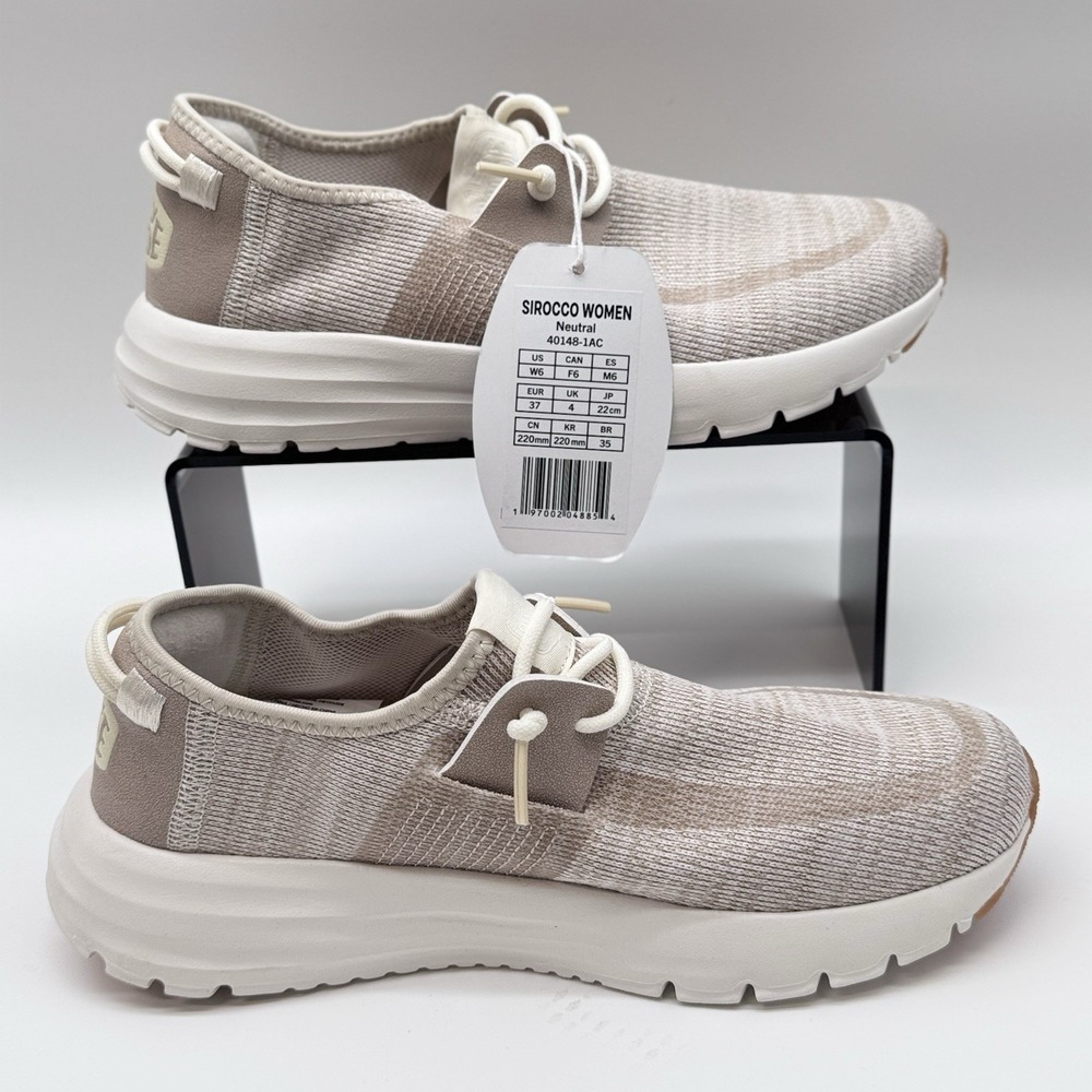 Size 6W- HeyDude Sirocco Women's Shoes Lace Up Loafers Comfortable LightWeight